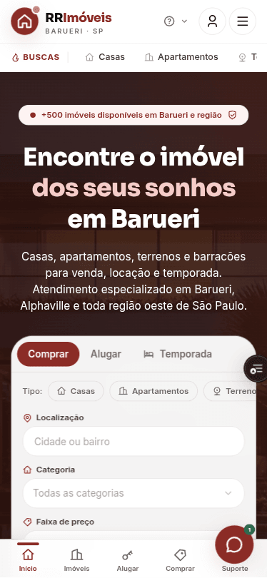 RR Imóveis Barueri, versão para celular