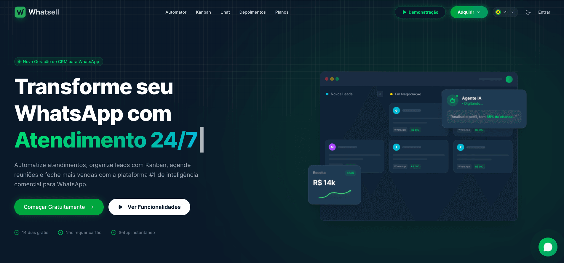 WhatSell, versão para computador