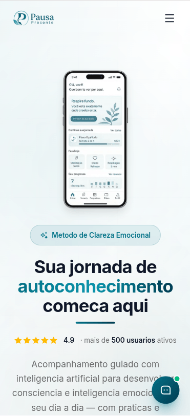 Pausa Presente — versão mobile