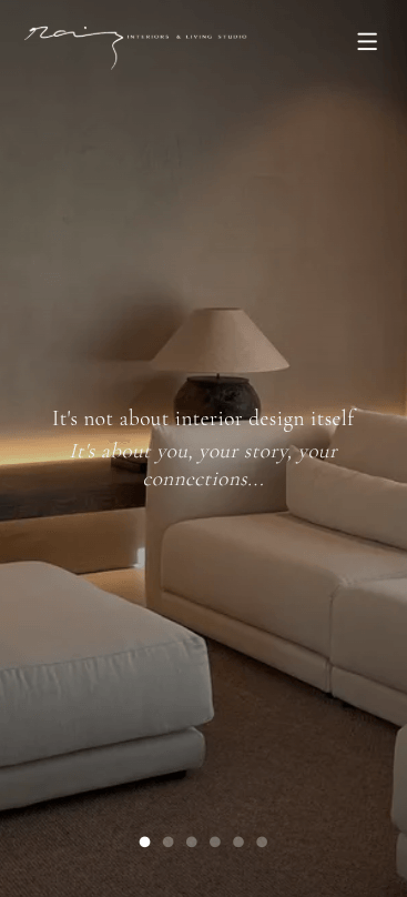 Raiz Interiors — versão mobile